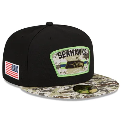 Seattle Seahawks New Era Omaha Low Profile 59FIFTY Fitted Hat - Black