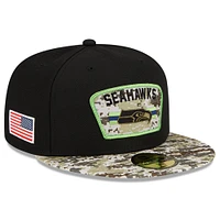 Casquette ajustée 59FIFTY Seattle Seahawks 2021 Salute To Service New Era pour homme