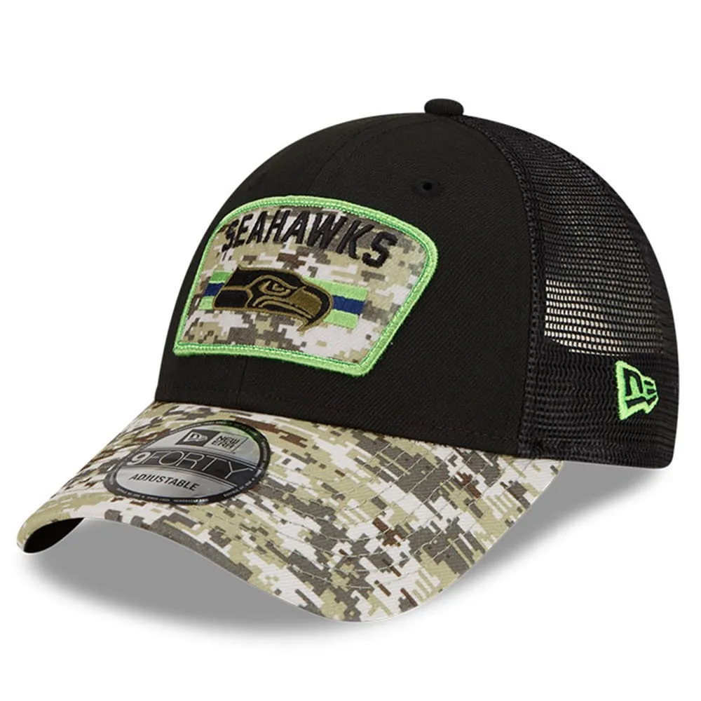 New Era Seattle Seahawks Black Camo Adjustable Hat