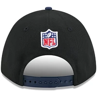 Men's New Era Black/College Navy Seattle Seahawks 2025 NFL Draft 9FORTY A-Frame M-Crown Adjustable Hat
