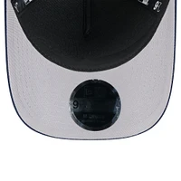 Men's New Era Black/College Navy Seattle Seahawks 2025 NFL Draft 9FORTY A-Frame M-Crown Adjustable Hat
