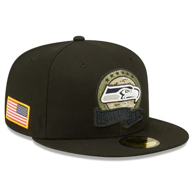 Men's New Era Black/Camo Seattle Seahawks 2021 Salute To Service Low  Profile 59FIFTY Fitted Hat