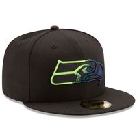 Seattle Seahawks New Era Color Dim 59FIFTY Fitted Hat - Black