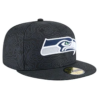 Casquette ajustée Geo 59FIFTY Seattle Seahawks noire New Era pour homme