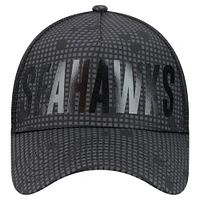 Casquette ajustable 9FORTY pour homme New Era Seattle Seahawks Midnight Ink Tonal Text A-Frame Trucker noire