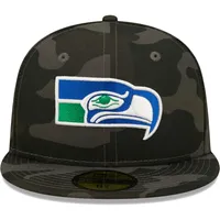 Lids Seattle Seahawks New Era Throwback Logo Camo 59FIFTY Fitted Hat -  Black