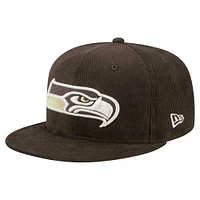 Men's New Era  Brown Seattle Seahawks Choco Cord 59FIFTY Fitted Hat