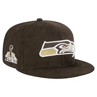 Men's New Era  Brown Seattle Seahawks Choco Cord 59FIFTY Fitted Hat