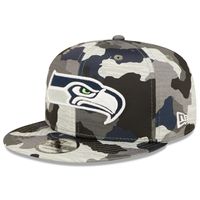 Men's New Era Camo Seattle Seahawks 2022 NFL Training Camp - Official 9FIFTY Snapback Adjustable Hat