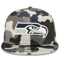 Men's New Era Camo Seattle Seahawks 2022 NFL Training Camp - Official 9FIFTY Snapback Adjustable Hat