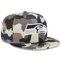 Men's New Era Camo Seattle Seahawks 2022 NFL Training Camp - Official 9FIFTY Snapback Adjustable Hat