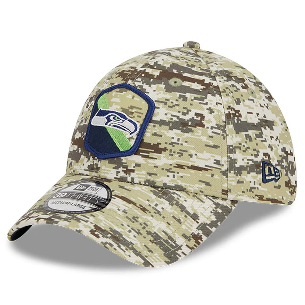 Men's New Era  Camo Seattle Seahawks 2023 Salute To Service 39THIRTY Flex Hat