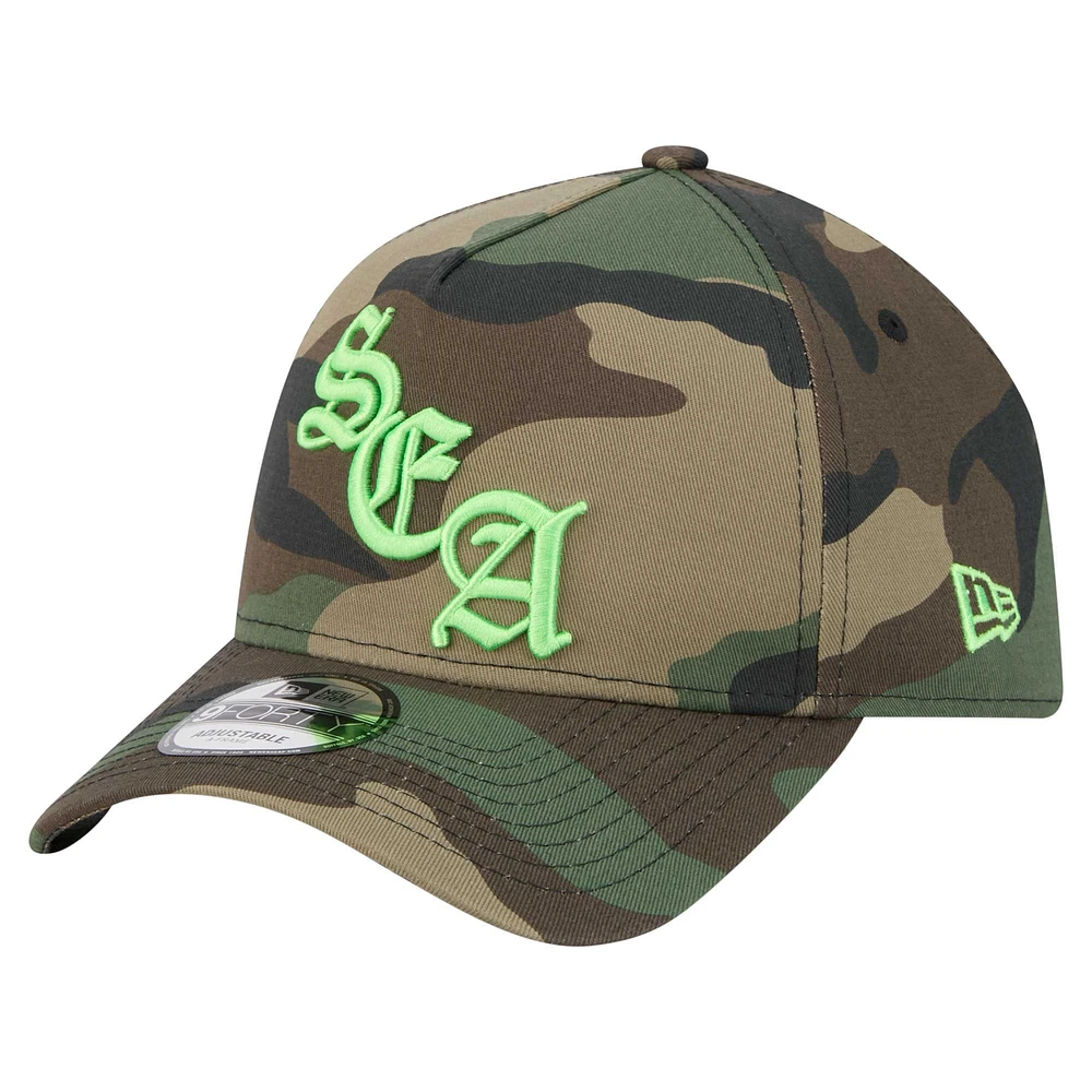 Casquette ajustable New Era Camo Seattle Seahawks Mystic Camo A-Frame 9FORTY pour homme