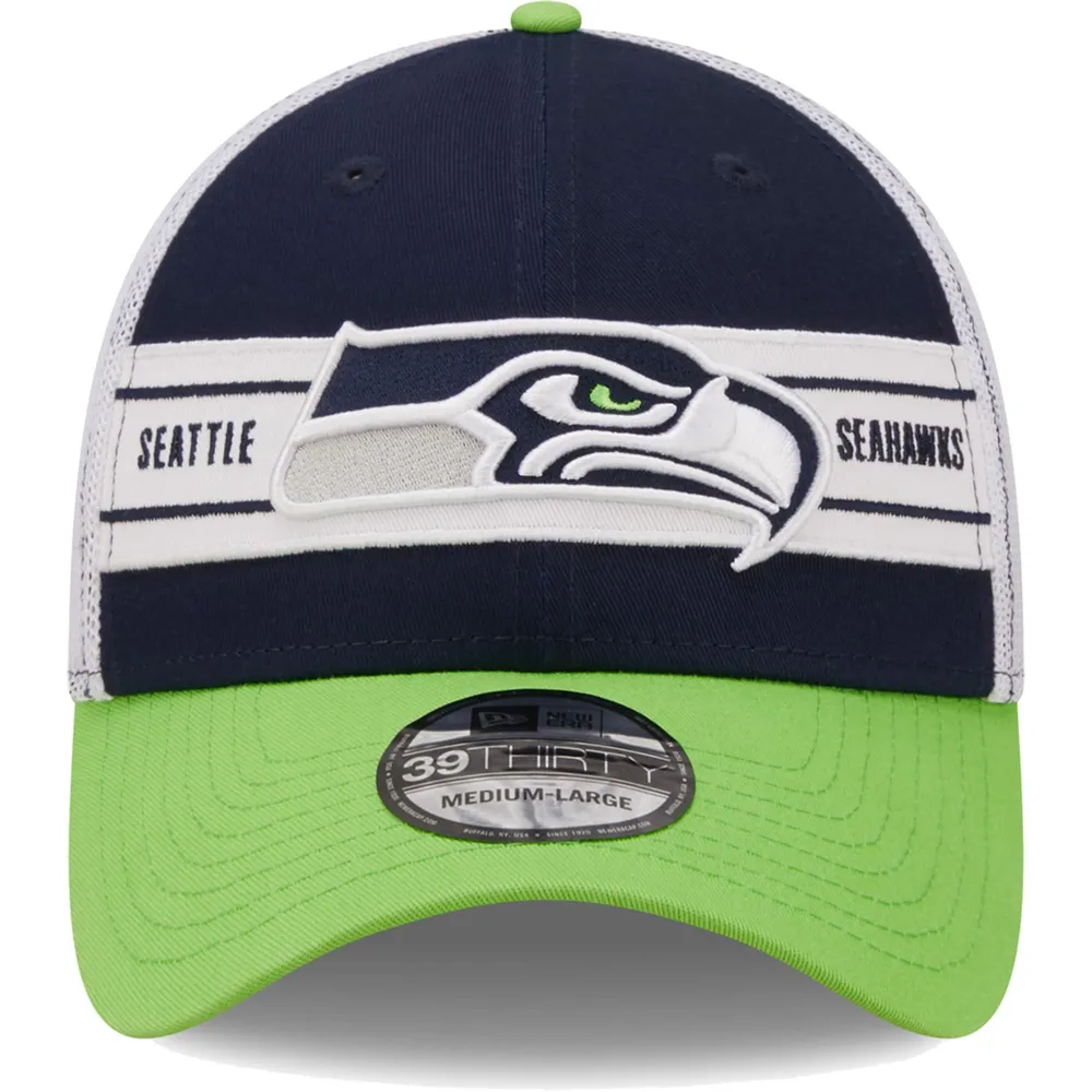 Men's New Era College Navy/Neon Green Seattle Seahawks Big