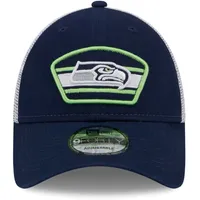 Men's New Era College Navy/White Seattle Seahawks Patch Trucker 9FORTY - Snapback Hat