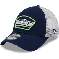 Men's New Era College Navy/White Seattle Seahawks Patch Trucker 9FORTY - Snapback Hat