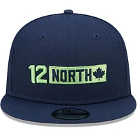 Casquette Snapback Collection Seattle Seahawks 12 North New Era College Navy pour homme