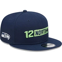 Casquette Snapback Collection Seattle Seahawks 12 North New Era College Navy pour homme