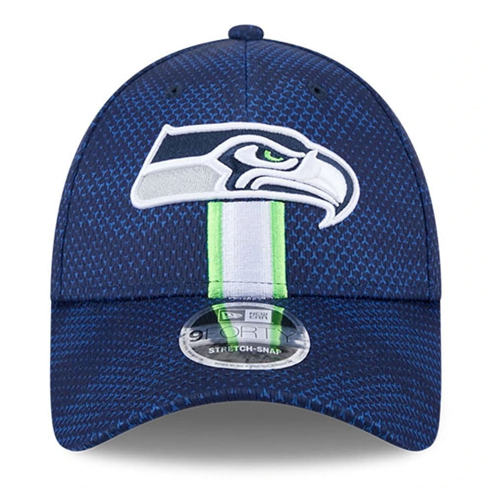 Men's New Era College Navy Seattle Seahawks 2024 Sideline 9FORTY Stretch-Snap Hat