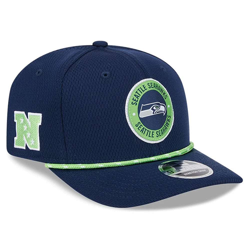 Men's New Era College Navy Seattle Seahawks 2024 Sideline 9SEVENTY Stretch-Snap Hat