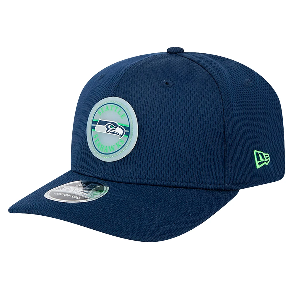 Men's New Era College Navy Seattle Seahawks Adventure Patched 9SEVENTY Stretch-Snap Adjustable Hat