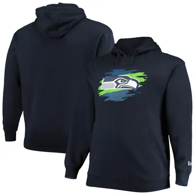 Seattle Seahawks New Era Big & Tall Primary Logo Pullover Hoodie - College Navy