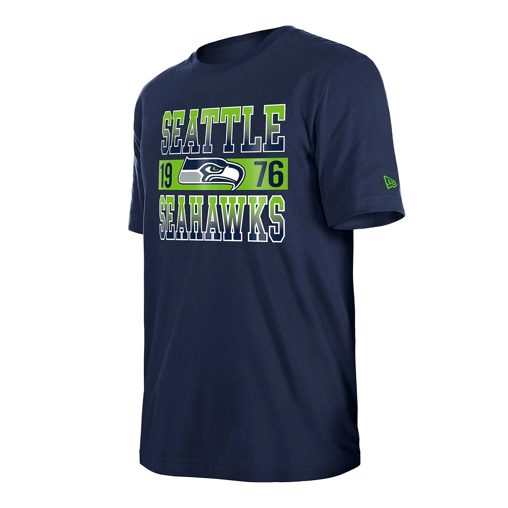 T-shirt de l'équipe ville des Seattle Seahawks New Era College Navy pour homme