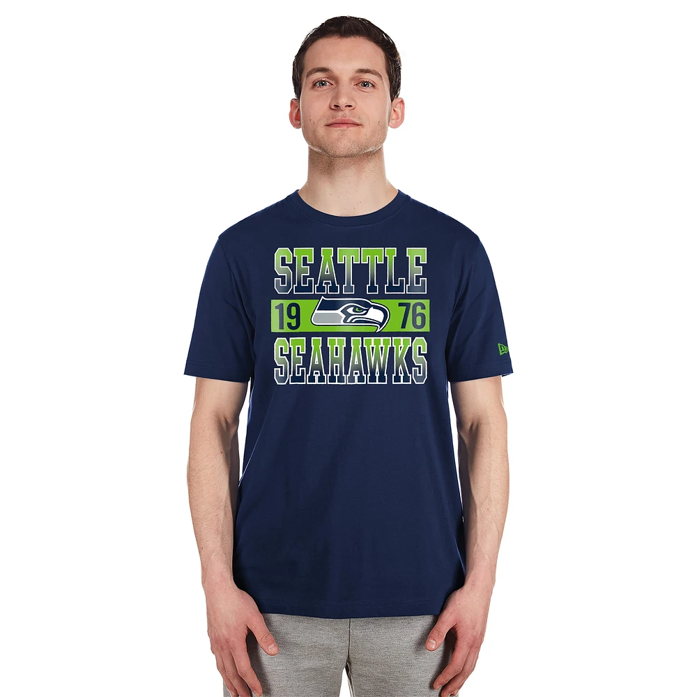 Men's New Era College Navy Seattle Seahawks City Team T-Shirt