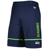 Men's New Era College Navy Seattle Seahawks Combine Authentic Rusher Training Shorts