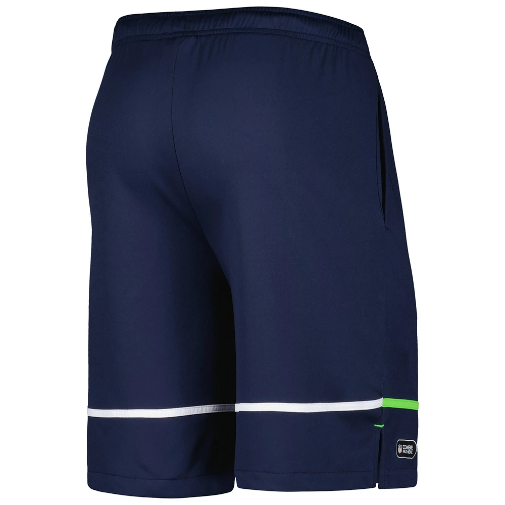 Men's New Era College Navy Seattle Seahawks Combine Authentic Rusher Training Shorts