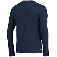 Men's New Era College Navy Seattle Seahawks Combine Authentic Split Line Long Sleeve T-Shirt