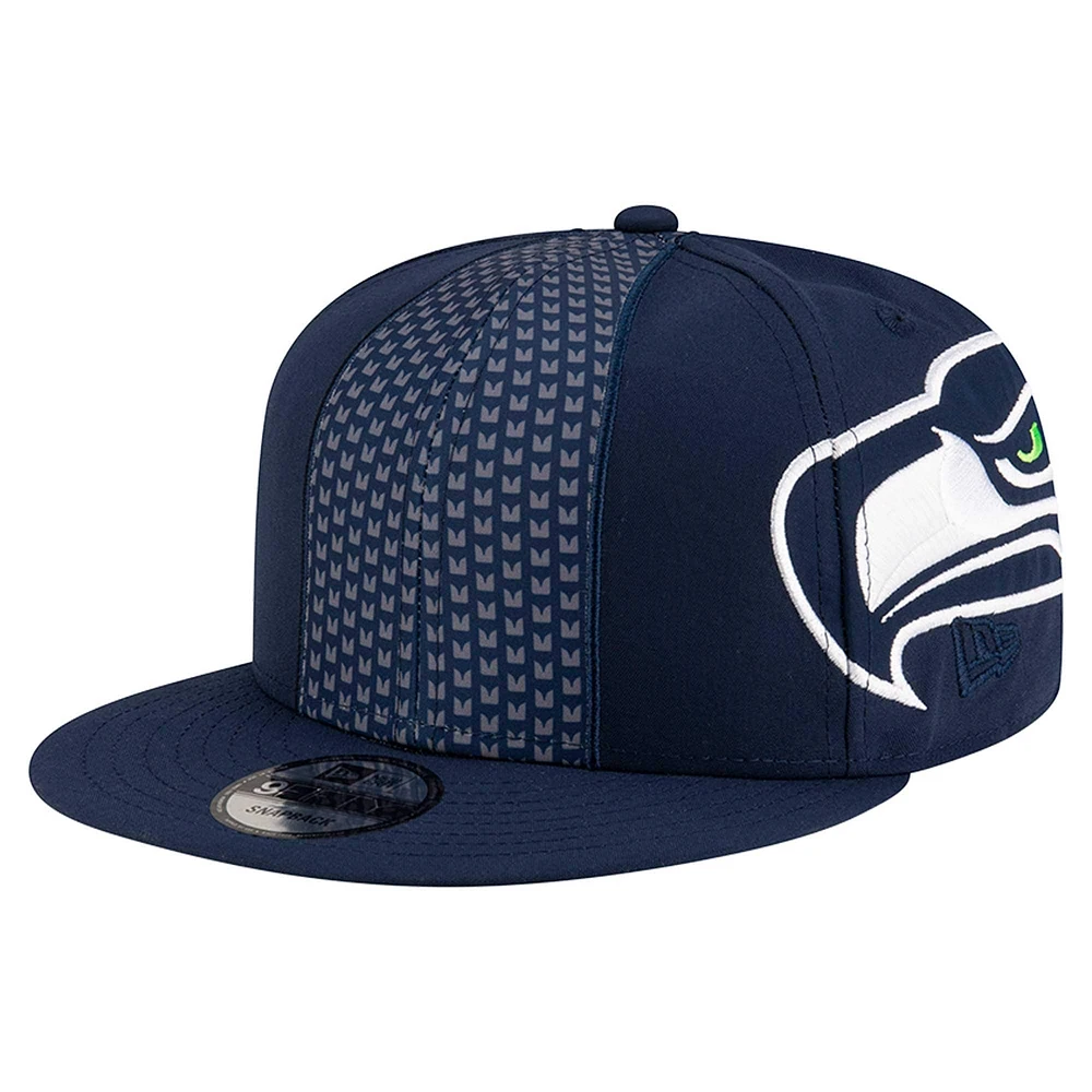 Men's New Era College Navy Seattle Seahawks  Helmet 9FIFTY Snapback Hat