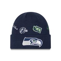 Men's New Era College Navy Seattle Seahawks Identity Cuffed Knit - Hat