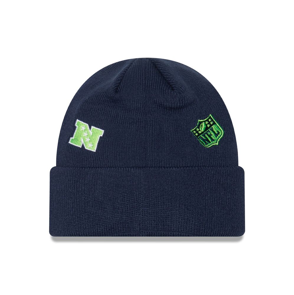 Men's New Era College Navy Seattle Seahawks Identity Cuffed Knit - Hat