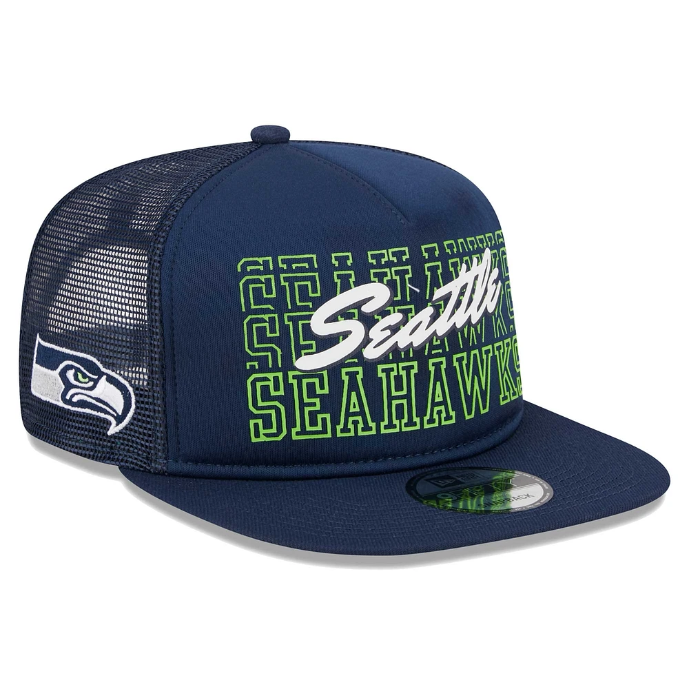 Casquette Snapback 9FIFTY Instant Replay Seattle Seahawks New Era College Navy pour homme