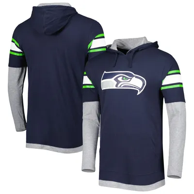 Seattle Seahawks New Era Long Sleeve Hoodie T-Shirt - College Navy