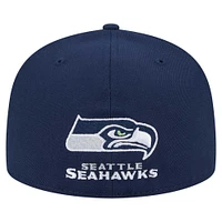 Casquette ajustée Ransom 59FIFTY pour homme New Era College Navy Seattle Seahawks