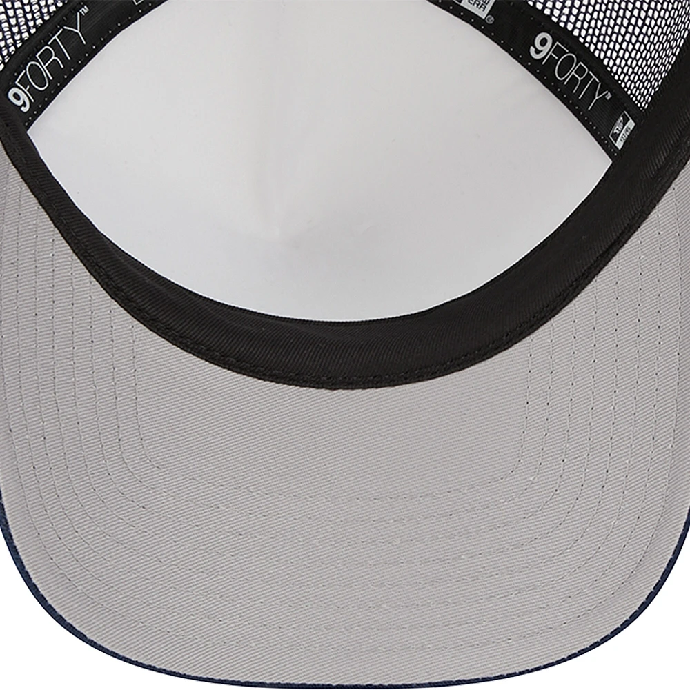 Men's New Era /College Navy Seattle Seahawks Stacked A-Frame Trucker 9FORTY Adjustable Hat