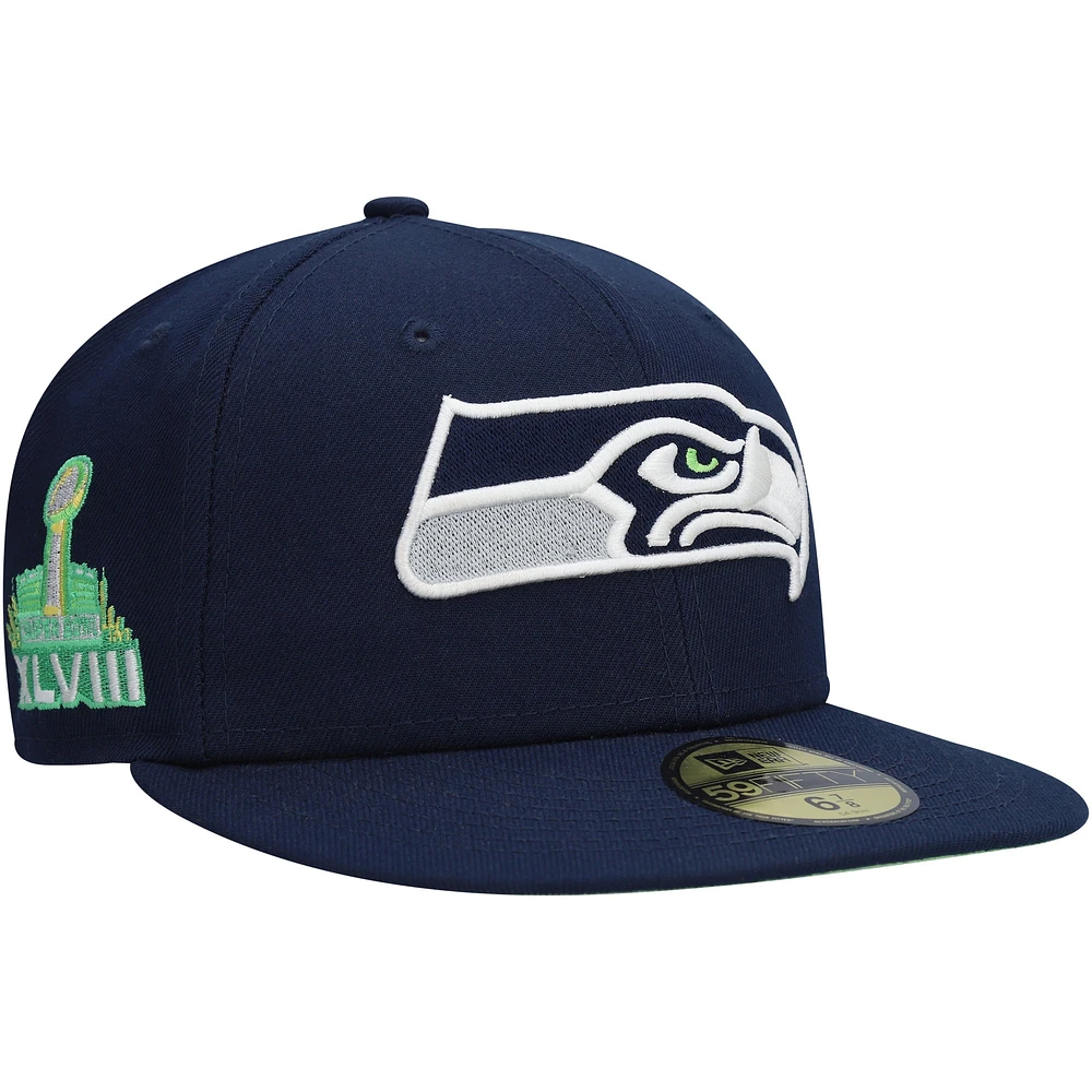 NWE SEA NAVY NFL CITRUS POP 59FIFTY HATMENHIC