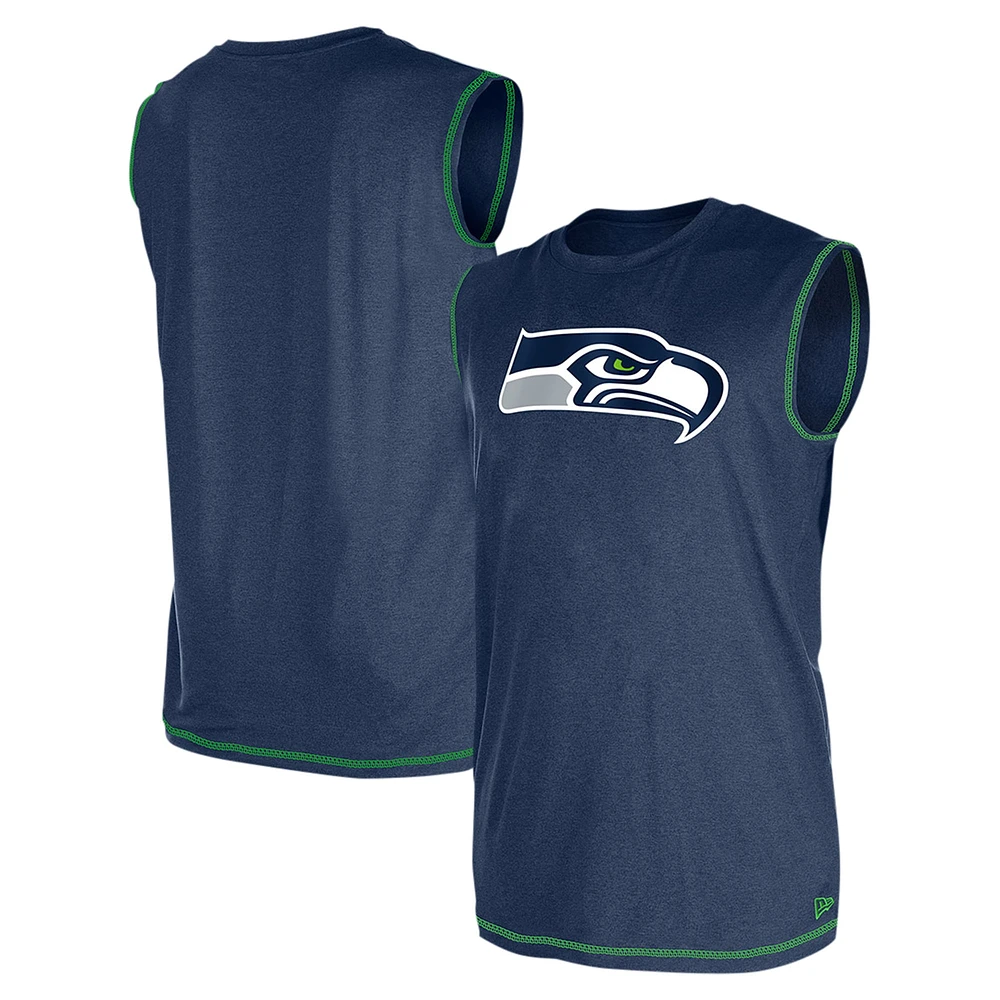 Men's New Era College Navy Seattle Seahawks Tank Top