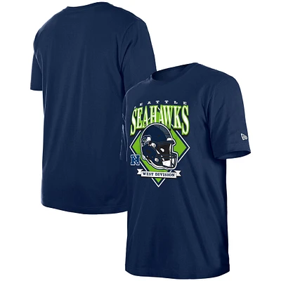 T-shirt à logo de l'équipe Seattle Seahawks New Era College Navy pour homme