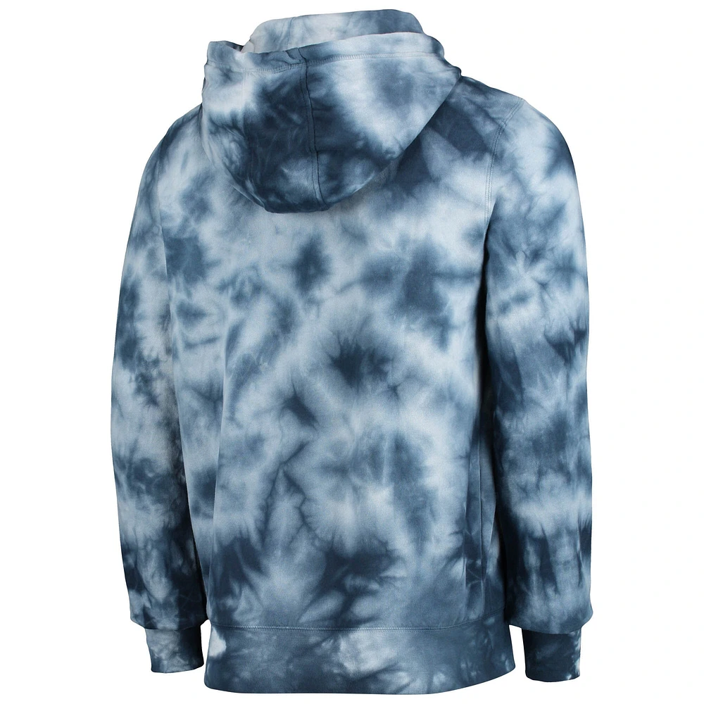 Men's New Era College Navy Seattle Seahawks Tie-Dye Pullover Hoodie