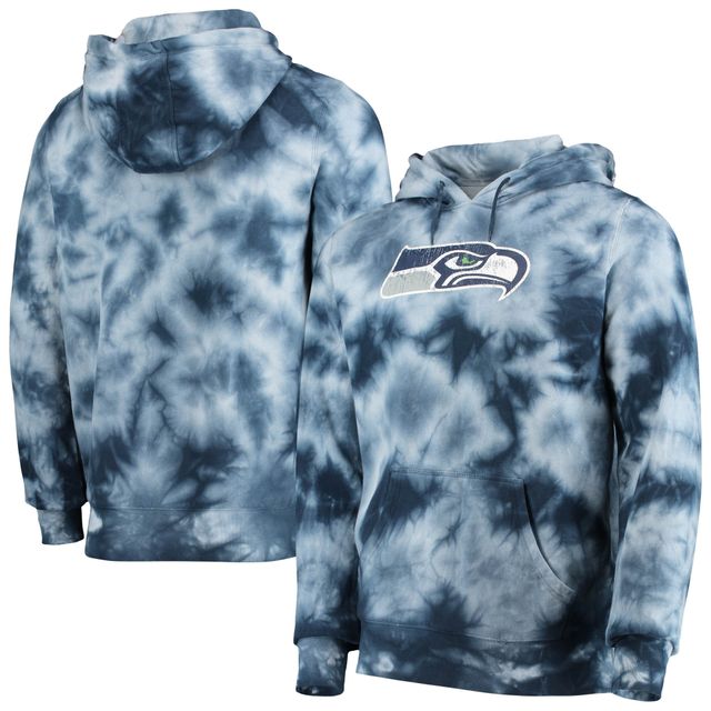 Chandail à capuchon Tie-Dye Seattle Seahawks pour homme New Era College Navy