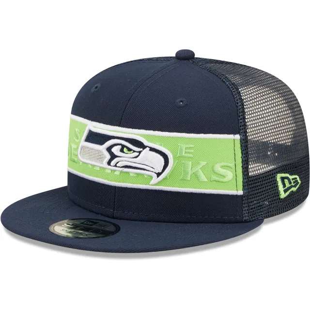 Black Eagles Seattle Navy Two Toned Football Snapback Green Flat Bill Hat Cap, Blue