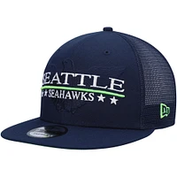 Casquette Snapback 9FIFTY Seattle Seahawks Totem New Era College Navy pour homme