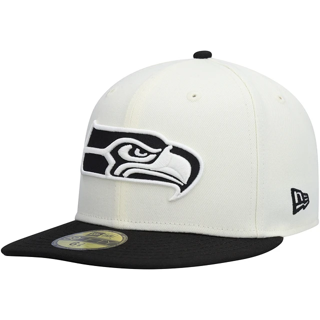 Men's New Era Cream Seattle Seahawks Chrome Color Dim 59FIFTY Fitted Hat