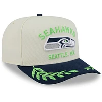 Casquette snapback 9FIFTY A-Frame pour homme New Era, crème/bleu marine universitaire, Seattle Seahawks, draft NFL 2025