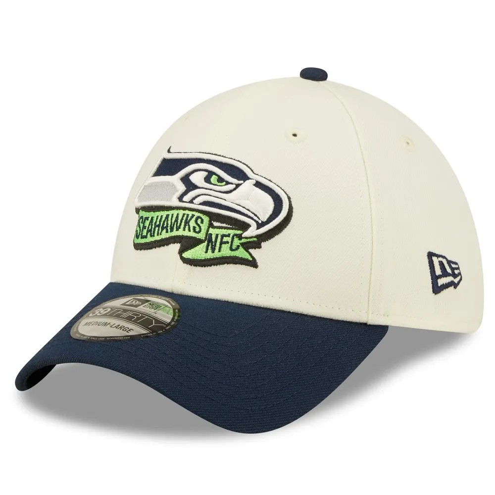 Casquette New Era Seattle Seahawks 2022 Sideline crème/bleu marine pour homme - 39THIRTY 2-Tone Flex Hat