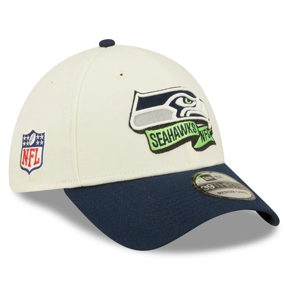 Casquette New Era Seattle Seahawks 2022 Sideline crème/bleu marine pour homme - 39THIRTY 2-Tone Flex Hat