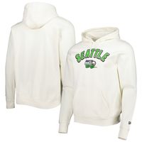 Men's New Era Cream Seattle Seahawks Sideline Chrome Pullover Hoodie